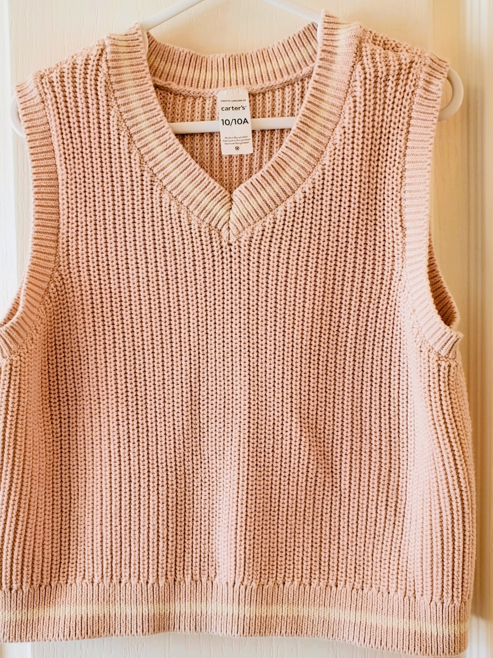 Carter's Blush Pink Knit V-Neck Sweater Vest